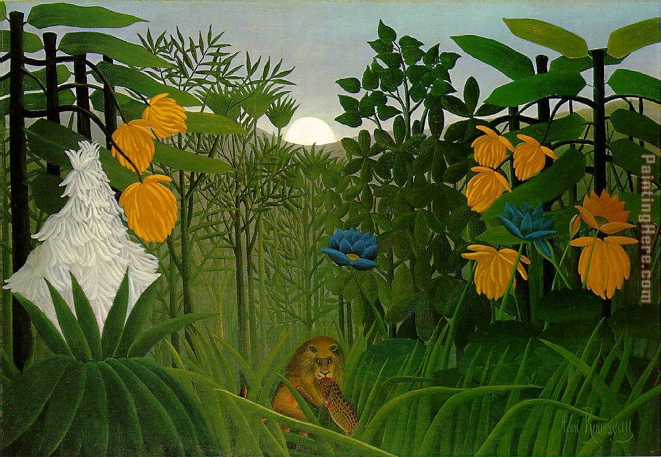 The Repast of the Lion painting - Henri Rousseau The Repast of the Lion art painting